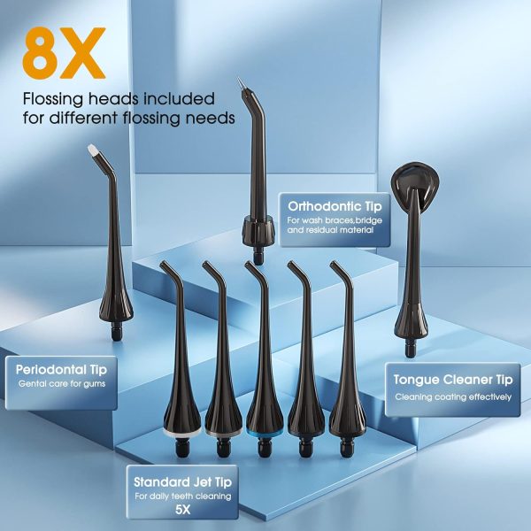 Hangsun Cordless Rechargeable Water Flosser – Dental Oral Irrigator with 8 Jet Tips for Teeth, Braces, and Gum Care (HOC760) - Image 3