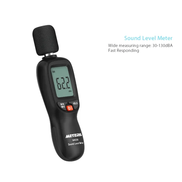 Meterk LCD Backlight Digital Sound Level Meter – Noise & Decibel Monitoring Tester (MK09) - Image 3