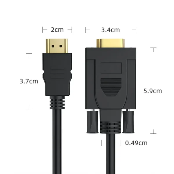 Envisaoc HDMI to VGA Adapter Cable 1.8M – 1080P Full HD Converter for Laptop, PC, TV, Monitor & Projector - Image 5
