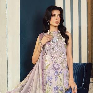 Maria B. 3 Piece Unstitched Embroidered Cambric Suit (8A)